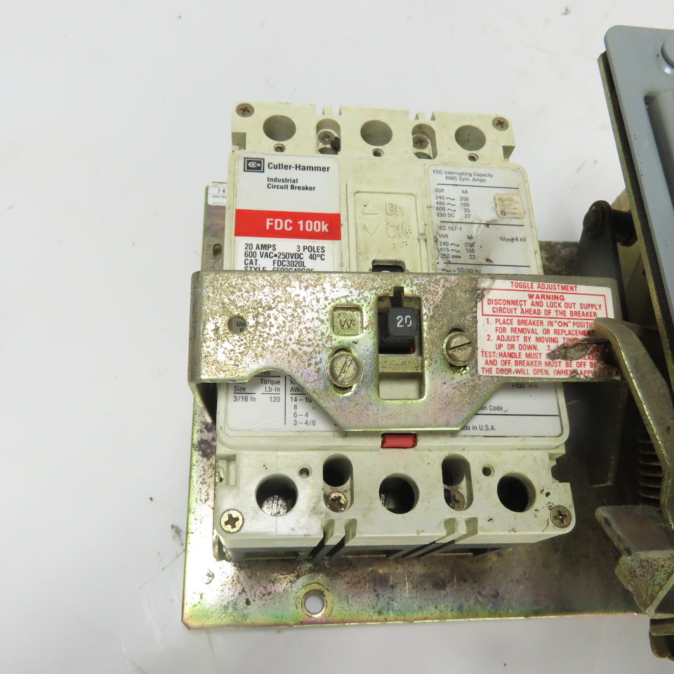 Allen Bradley 1494D-N4 Cutler Hammer FDC3020L Circuit Breaker Switch 20A 600VAC