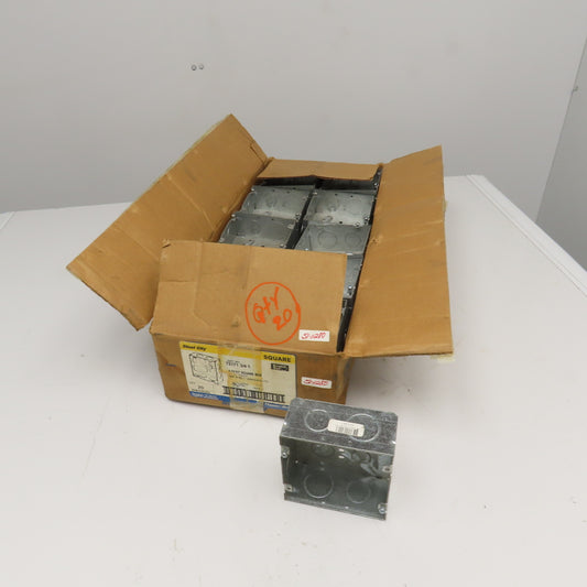 Steel City 72171-3/4-1 4-11/16" Square Metallic Outlet Box 9 KO NEW Lot Of 20