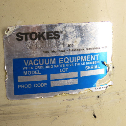 Stokes Vacuum 900-291-025 Oil Mist Separator Filter 3" NPT W/ Dolly Cart