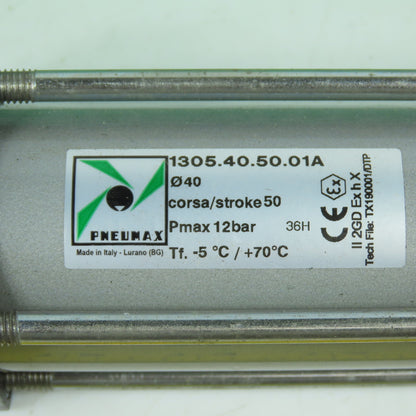 Pneumax 1305.40.50.01A Double Acting Air Cylinder 40mm Bore 50mm Stroke 18mm Rod