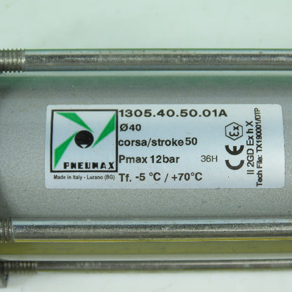 Pneumax 1305.40.50.01A Double Acting Air Cylinder 40mm Bore 50mm Stroke 18mm Rod