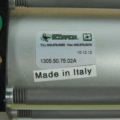 Scorpion 1305.50.75.02A Double Ended & Acting Air Cylinder 50mm Bore 75mm Stroke