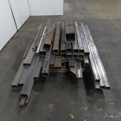 Lot Of 950+ LBS Steel Square Rectangle 19"-89"Long Multiple Sizes 1x1" 3x3" 6x6"