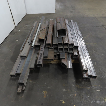 Lot Of 950+ LBS Steel Square Rectangle 19"-89"Long Multiple Sizes 1x1" 3x3" 6x6"