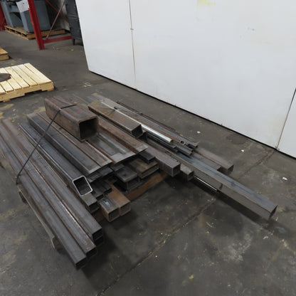 Lot Of 950+ LBS Steel Square Rectangle 19"-89"Long Multiple Sizes 1x1" 3x3" 6x6"