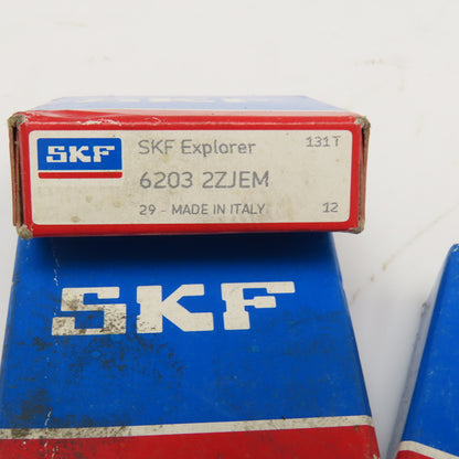 SKF 6203 2ZJEM 17x40x12mm ingle Row Deep Groove Ball Bearing Lot Of 5