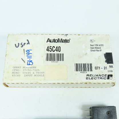 Reliance 802811-R Automate 45C40 Dual 115V AC/DC Input Module Rev 01 NEW
