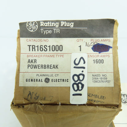 General Electric TR16S1000 Circuit Breaker MicroVersaTrip RMS-9/Epic Rating Plug