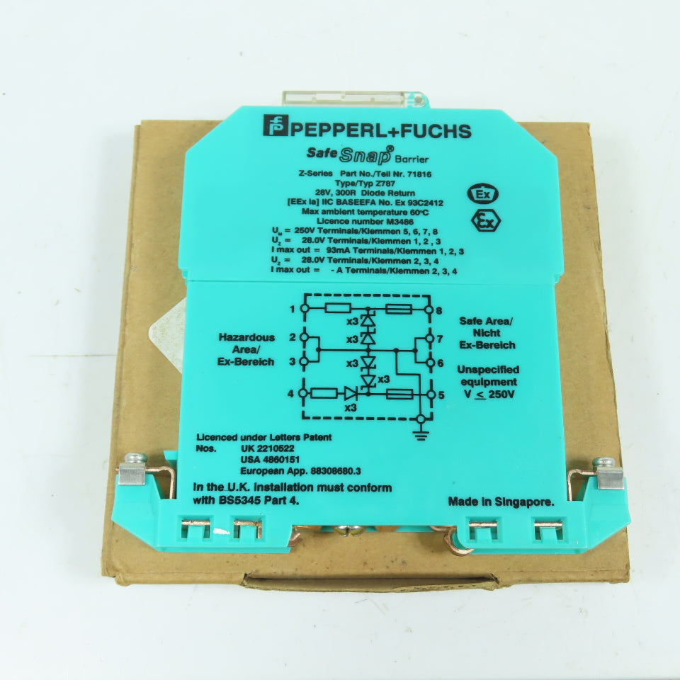 Pepperl + Fuchs 71816 SafeSnap Safety Relay Type Z787 28V 300R