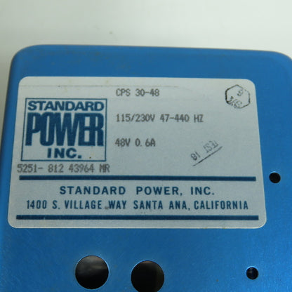 Standard Power Inc. CPS30-48 48V 0.6A Power Supply 115/230V 47-440HZ Input