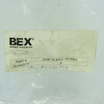 Bex 1K2B Clip On "K" Ball Nozzle Swivel Lot Of 4