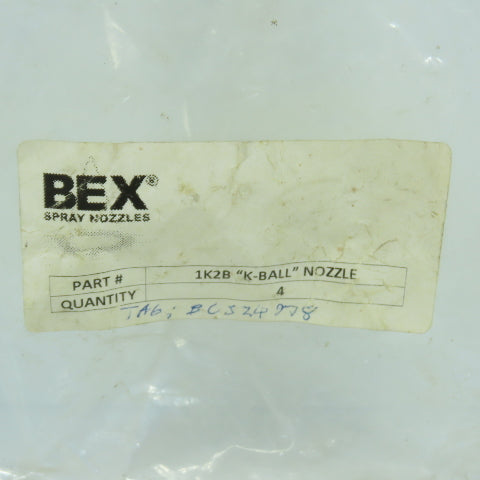 Bex 1K2B Clip On "K" Ball Nozzle Swivel Lot Of 4