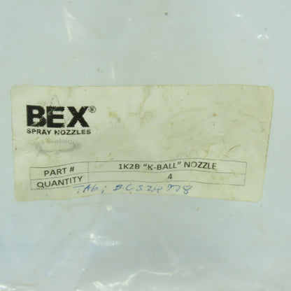 Bex 1K2B Clip On "K" Ball Nozzle Swivel Lot Of 4
