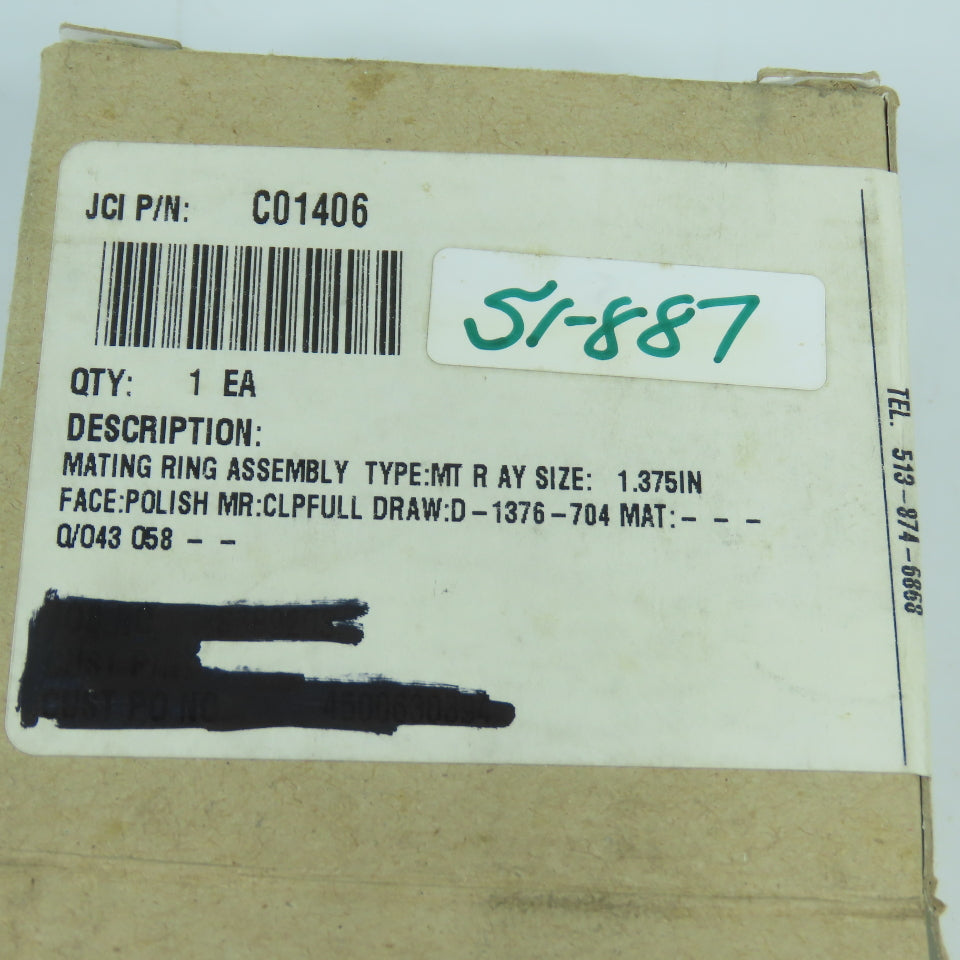 John Crane C01406 Mating Ring Assembly Type MT R AY 1.375"