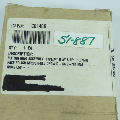 John Crane C01406 Mating Ring Assembly Type MT R AY 1.375"