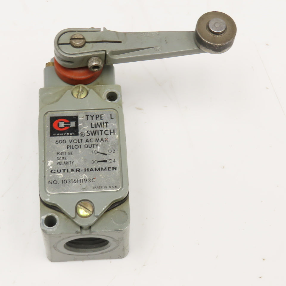 Cutler Hammer 10316H193C 600V Type L Limit Switch
