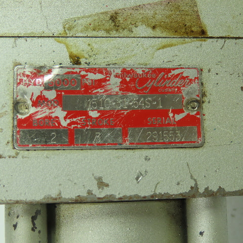 Milwaukee 1510-31-54S-1 Double Acting Hydraulic Cylinder 2" Bore 3" Stroke