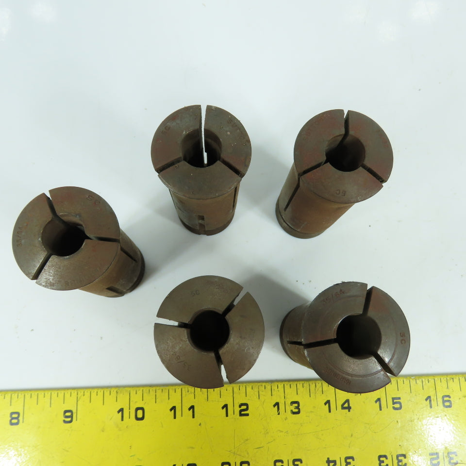 Hardinge Sutton 5C Round Collet Chuck Tool Holders 33/64 35/64" Lot Of 7