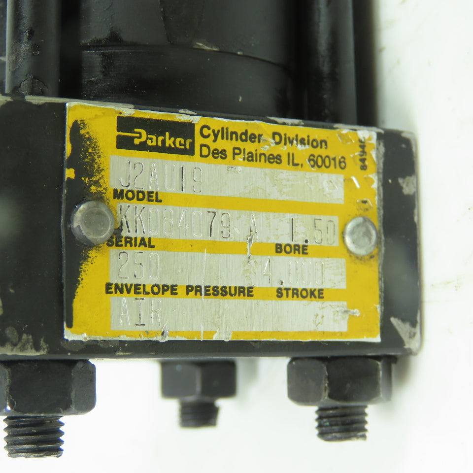 Parker J2AU19 Double Acting Hydraulic Cylinder 1.5" Bore 4" Stroke
