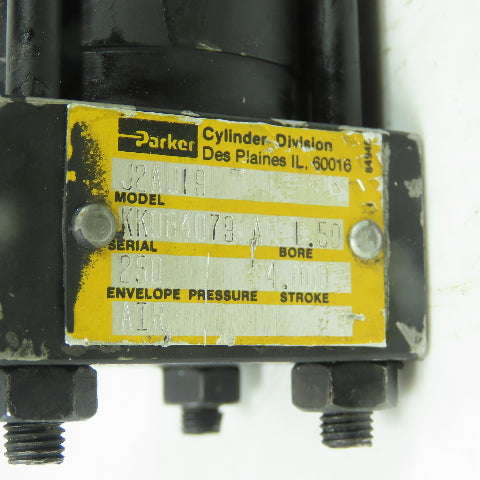 Parker J2AU19 Double Acting Hydraulic Cylinder 1.5" Bore 4" Stroke