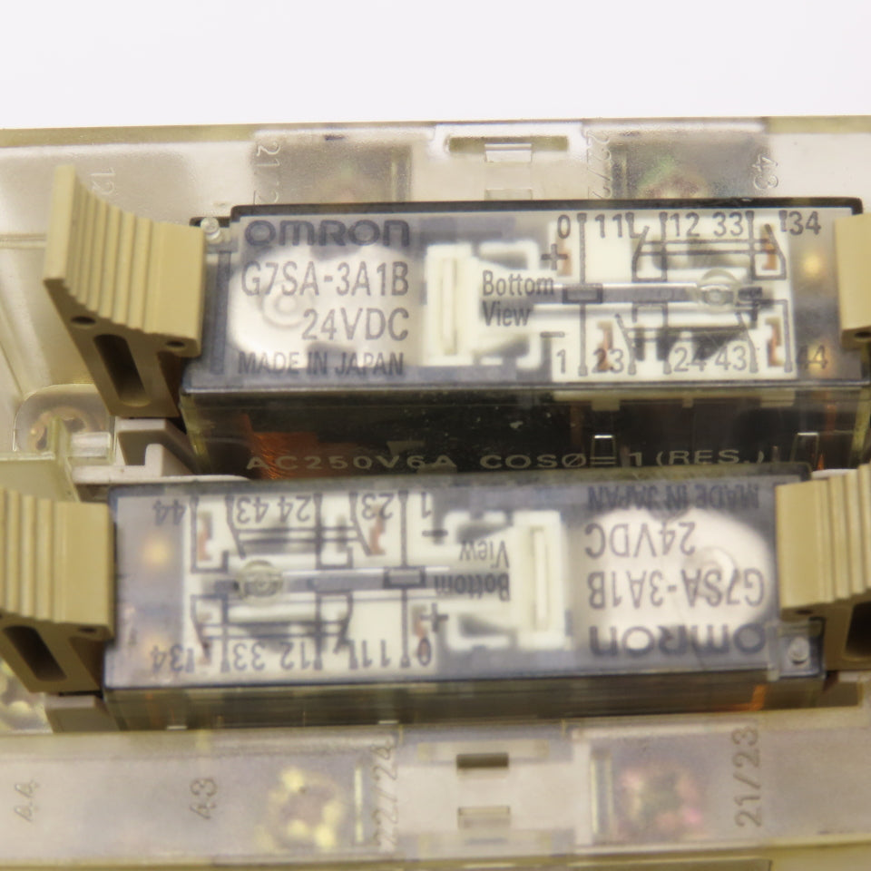 Omron G7SA-3A1B P7SA-10F-ND 24VDC Relay Module & Socket Base Lot Of 5