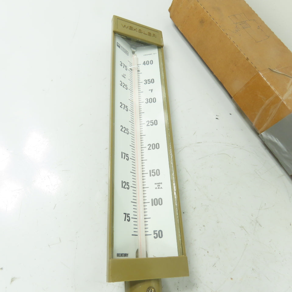 Weksler AA5H9 Adjust Angle Industrial Thermometer 9" Case 3-1/2" Stem 50-400°F
