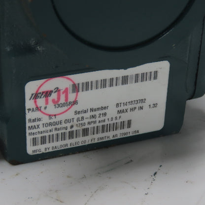 Dodge 13Q05R56 Tigear-2 5:1 Ratio Right Angle Worm Gear Reducer