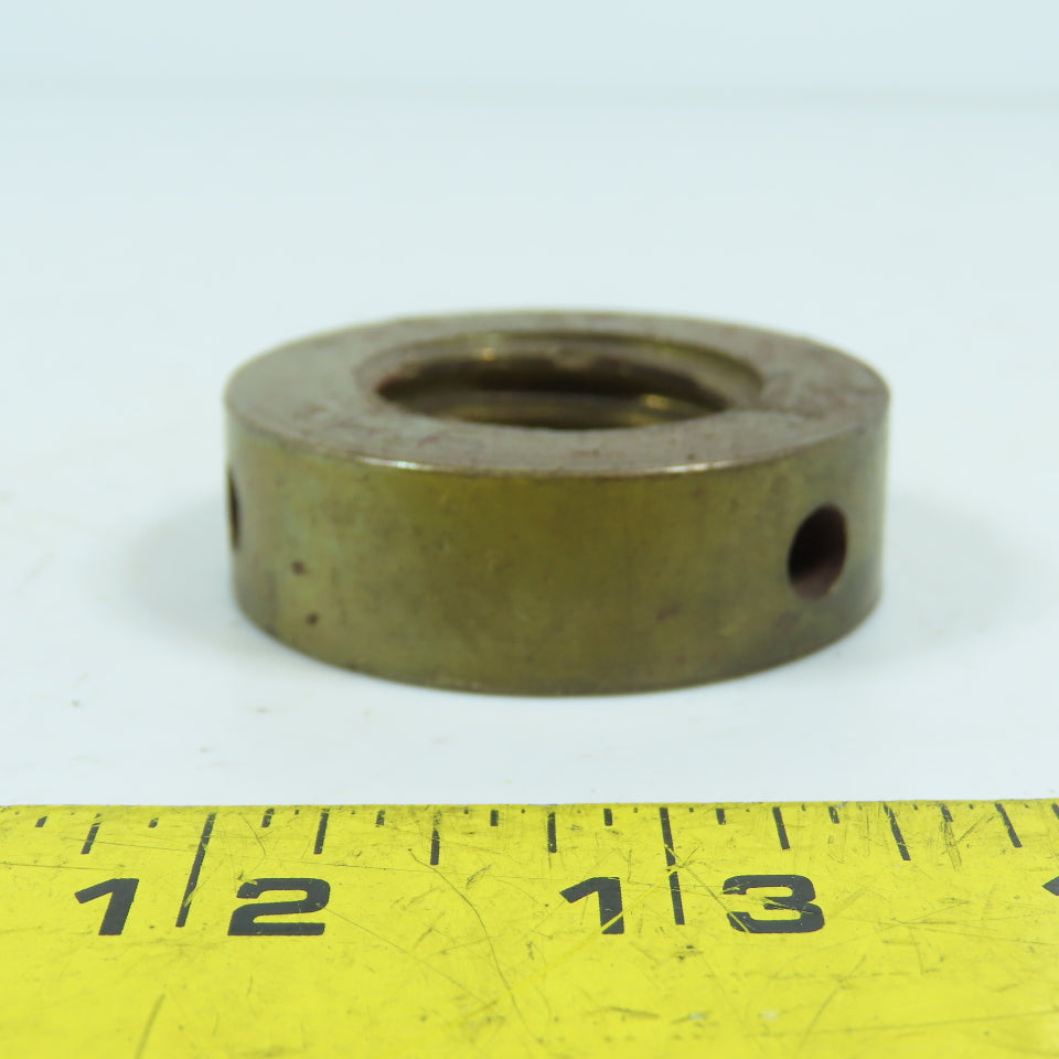 6R Right Hand 1-1/4"-6 TPI Round Collar Shaft Nut Bronze W/ Spanner Holes