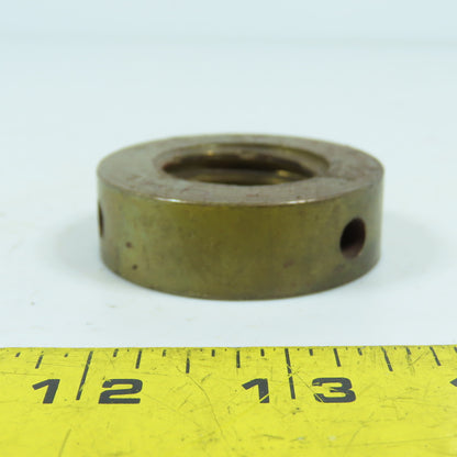 6R Right Hand 1-1/4"-6 TPI Round Collar Shaft Nut Bronze W/ Spanner Holes