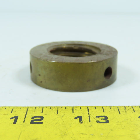 6R Right Hand 1-1/4"-6 TPI Round Collar Shaft Nut Bronze W/ Spanner Holes