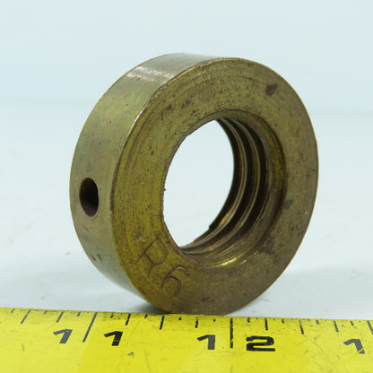 6R Right Hand 1-1/4"-6 TPI Round Collar Shaft Nut Bronze W/ Spanner Holes