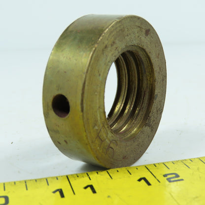 6R Right Hand 1-1/4"-6 TPI Round Collar Shaft Nut Bronze W/ Spanner Holes