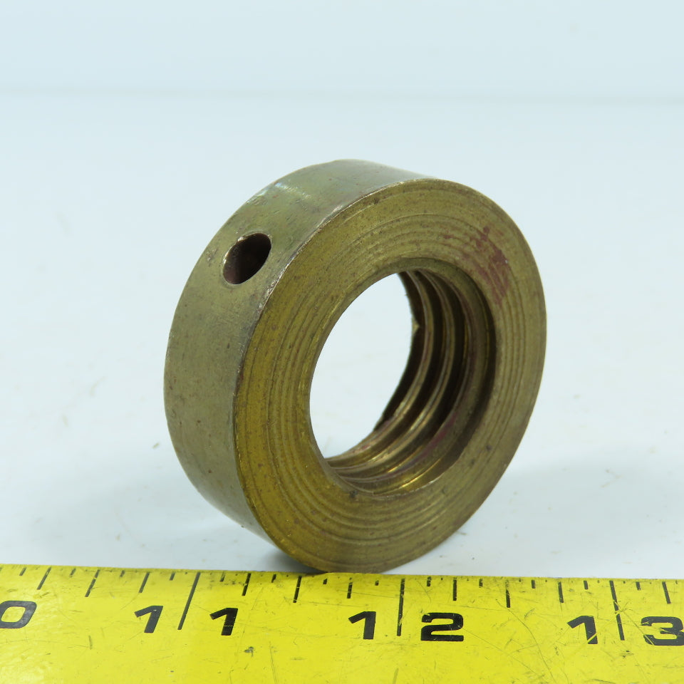 6R Right Hand 1-1/4"-6 TPI Round Collar Shaft Nut Bronze W/ Spanner Holes