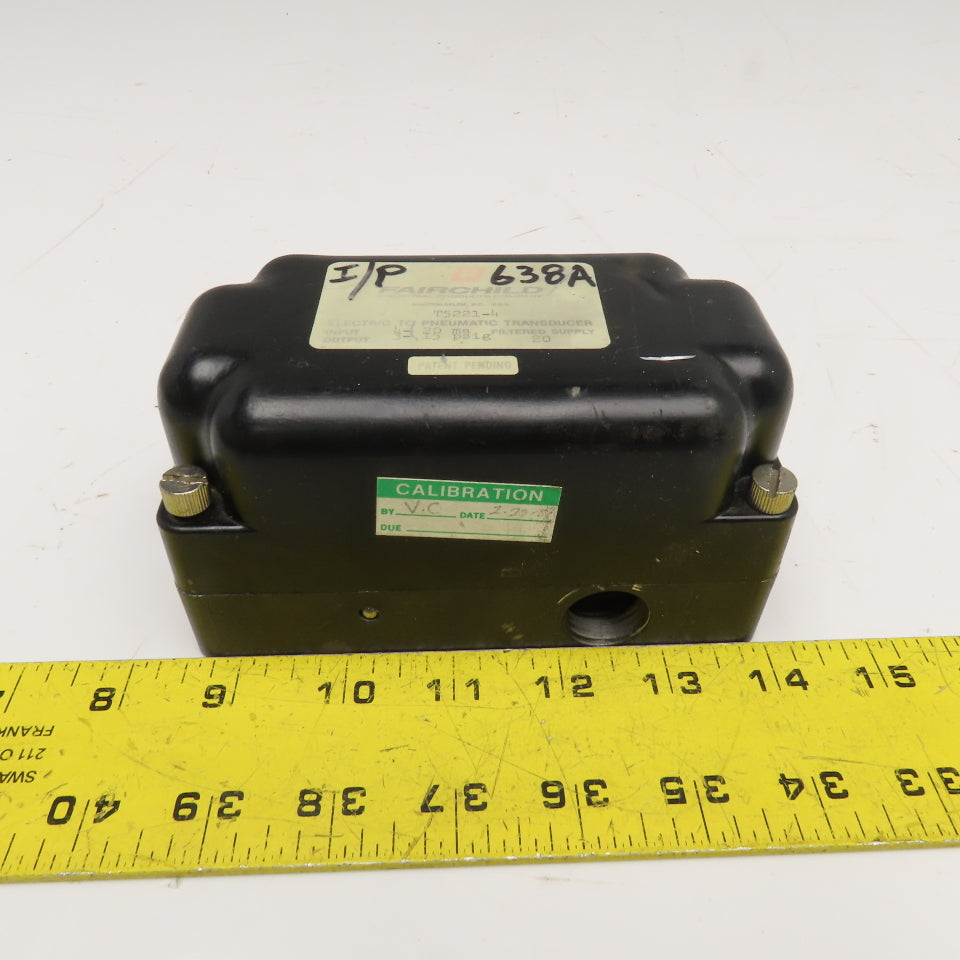 Fairchild T5221-4 Electric To Pneumatic Transducer 4-20mA 3-15PSIG 1/4" NPT