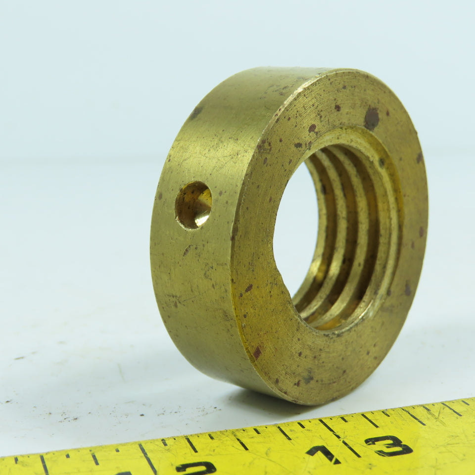 6L Left Hand 1-1/4"-6 TPI Round Collar Shaft Nut Bronze W/ Spanner Holes