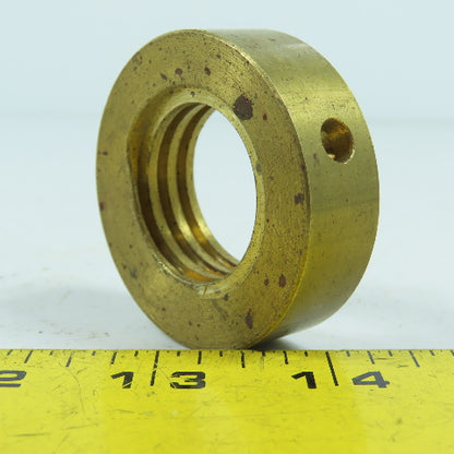 6L Left Hand 1-1/4"-6 TPI Round Collar Shaft Nut Bronze W/ Spanner Holes