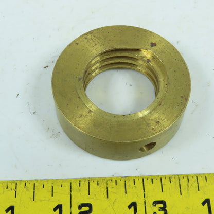 6L Left Hand 1-1/4"-6 TPI Round Collar Shaft Nut Bronze W/ Spanner Holes