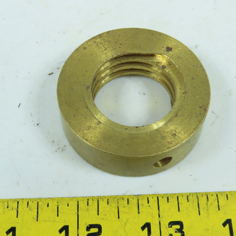 6L Left Hand 1-1/4"-6 TPI Round Collar Shaft Nut Bronze W/ Spanner Holes