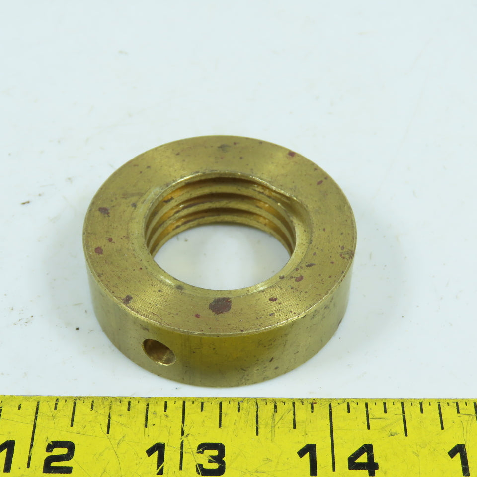 6L Left Hand 1-1/4"-6 TPI Round Collar Shaft Nut Bronze W/ Spanner Holes