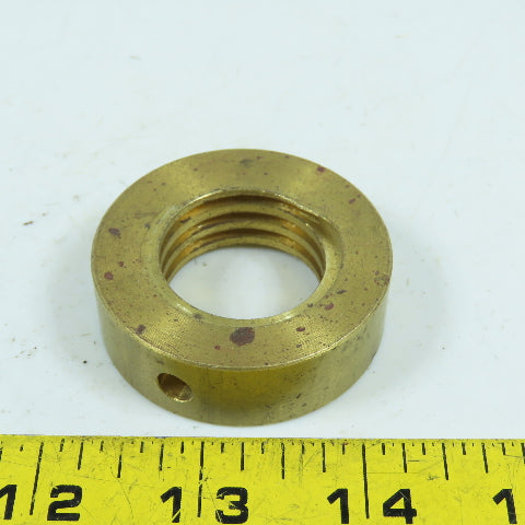 6L Left Hand 1-1/4"-6 TPI Round Collar Shaft Nut Bronze W/ Spanner Holes