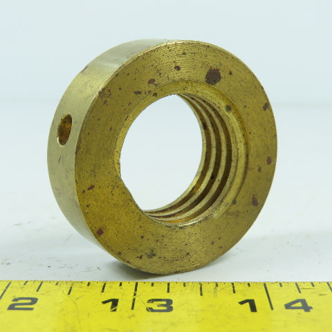 6L Left Hand 1-1/4"-6 TPI Round Collar Shaft Nut Bronze W/ Spanner Holes