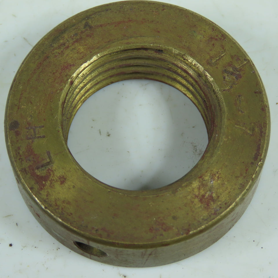 7L Left Hand 1-1/4"-7 TPI Round Collar Shaft Nut Bronze W/ Spanner Holes