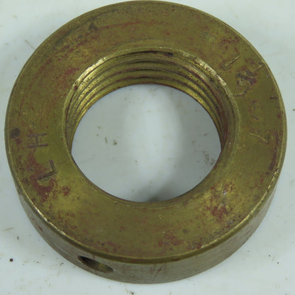 7L Left Hand 1-1/4"-7 TPI Round Collar Shaft Nut Bronze W/ Spanner Holes