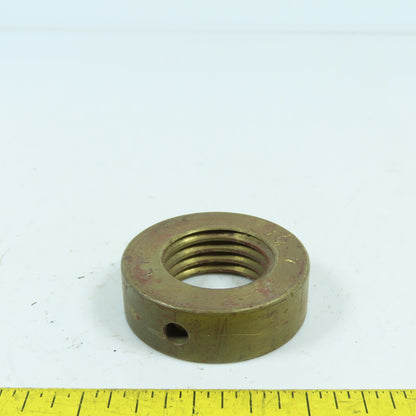 7L Left Hand 1-1/4"-7 TPI Round Collar Shaft Nut Bronze W/ Spanner Holes