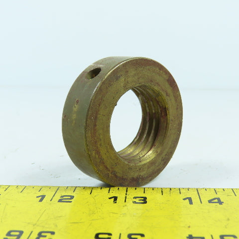 7L Left Hand 1-1/4"-7 TPI Round Collar Shaft Nut Bronze W/ Spanner Holes