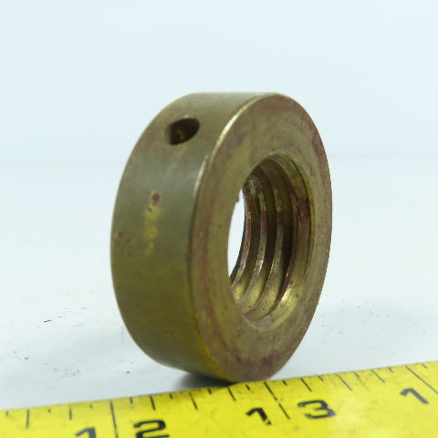 7L Left Hand 1-1/4"-7 TPI Round Collar Shaft Nut Bronze W/ Spanner Holes