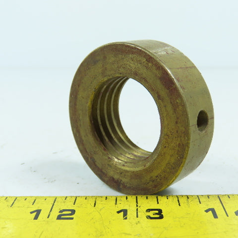 7L Left Hand 1-1/4"-7 TPI Round Collar Shaft Nut Bronze W/ Spanner Holes