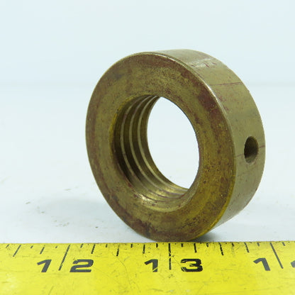 7L Left Hand 1-1/4"-7 TPI Round Collar Shaft Nut Bronze W/ Spanner Holes