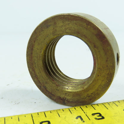 7L Left Hand 1-1/4"-7 TPI Round Collar Shaft Nut Bronze W/ Spanner Holes