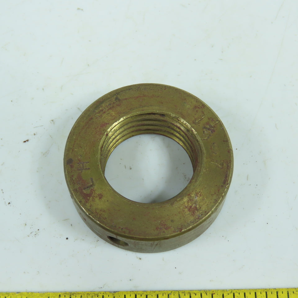 7L Left Hand 1-1/4"-7 TPI Round Collar Shaft Nut Bronze W/ Spanner Holes
